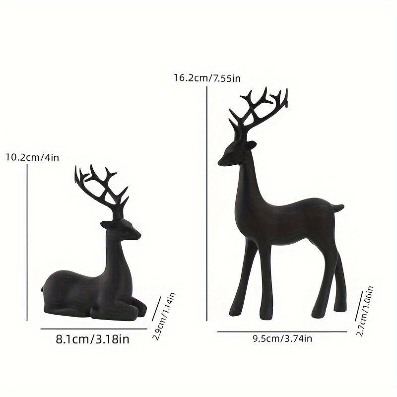 Deer Design Resin Ornament, 2 Counts Creative Desktop Decoration, Home Decor for Living Room, Office, Bookshelf, Tabletop