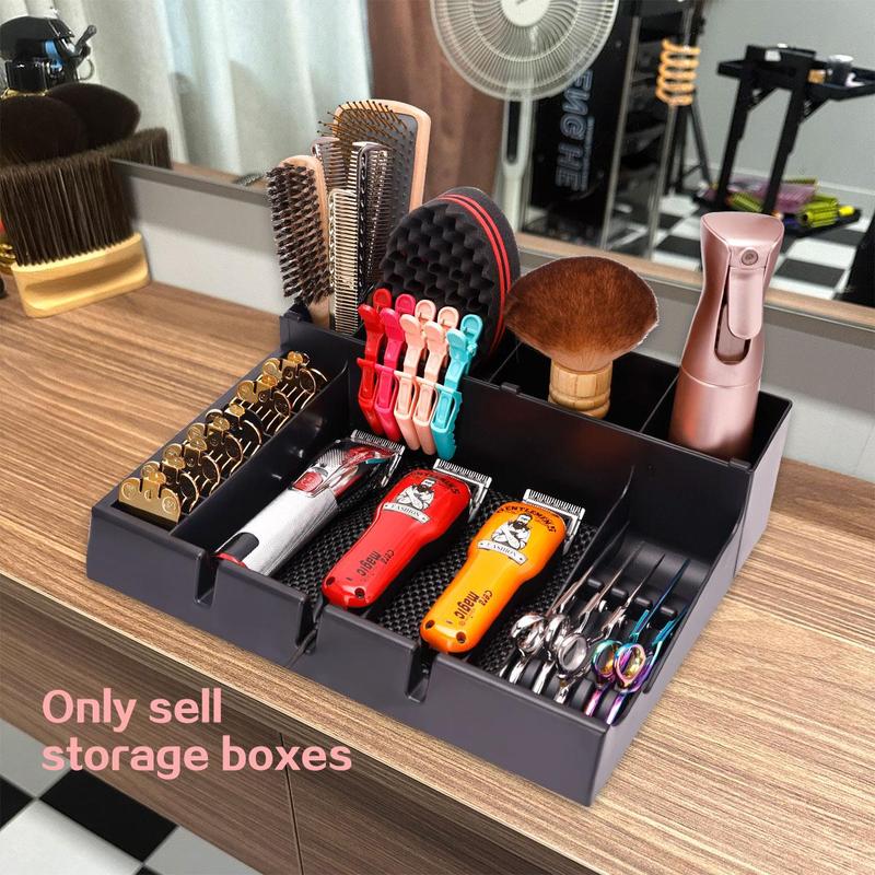 Hair Styling Tool Display Box, Hair Straightener & Curling Iron Storage Box with Non-slip Mat, Heatless Styling Tool Organizer for Salon & Barber Shop