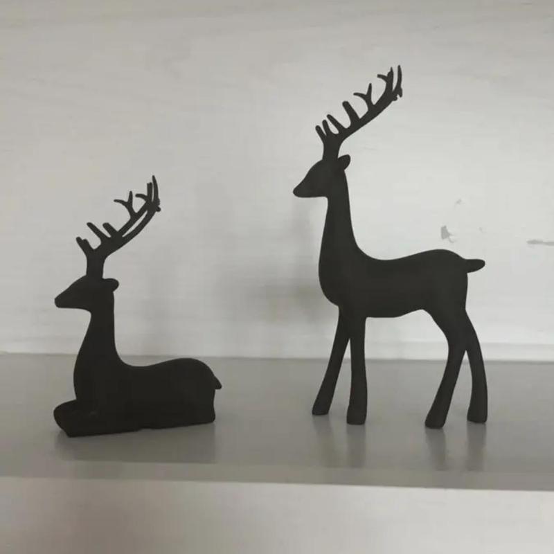 Deer Design Resin Ornament, 2 Counts Creative Desktop Decoration, Home Decor for Living Room, Office, Bookshelf, Tabletop