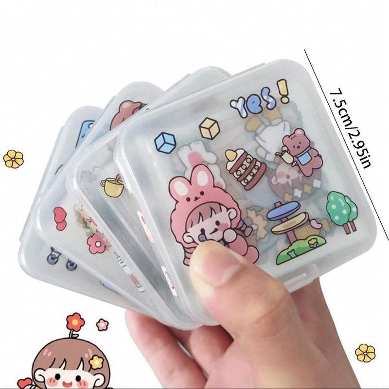 Cute Girl Cartoon Character Pattern Sticker, 50 100pcs box Transparent Sticker, Decorative Sticker for Diary, Cup, Phone, Refrigerator