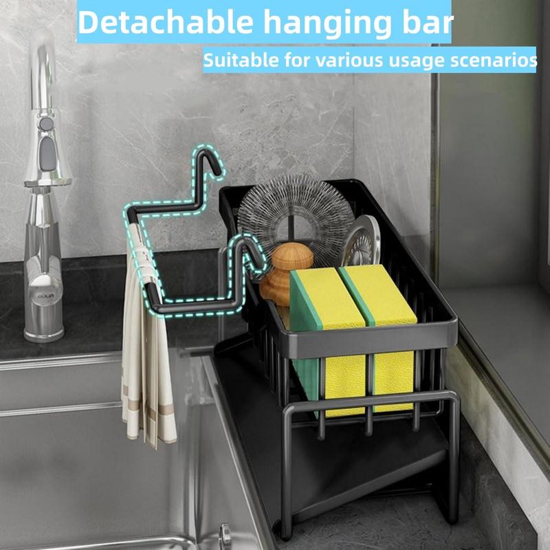 Kitchen Sink Storage Rack, Sink Caddy, Multifunctional Durable Cleaning Tool Storage Rack, Home Organizer for Kitchen & Bathroom