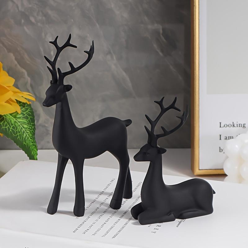 Deer Design Resin Ornament, 2 Counts Creative Desktop Decoration, Home Decor for Living Room, Office, Bookshelf, Tabletop