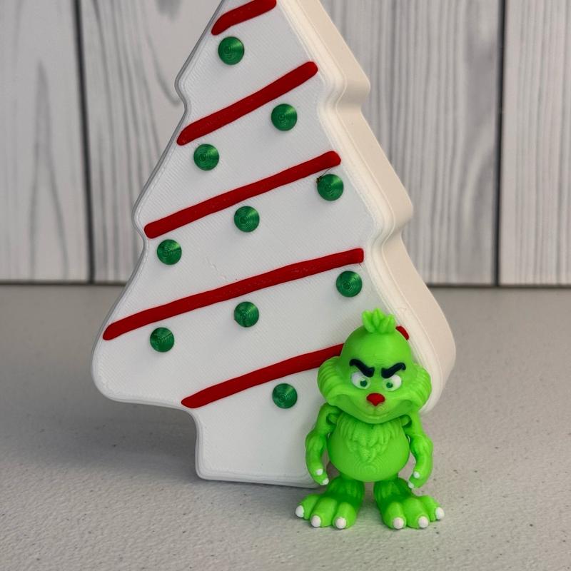 Christmas Mini Articulated Figures Set - Santa, Green Grump, Elf, Gingerbread Man, Reindeer - 3D Printed Holiday Toys