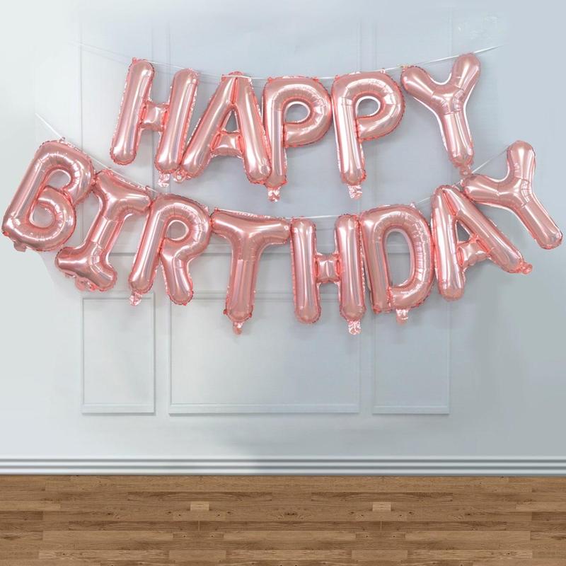 Letters Shaped Balloon, 13pcs set Solid Color Birthday Balloon for Birthday Celebration