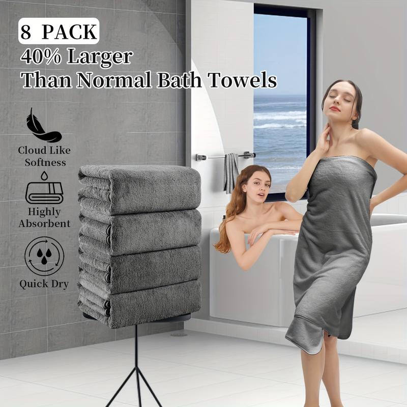 8 Piece Extra Large Bath Towels Set 35