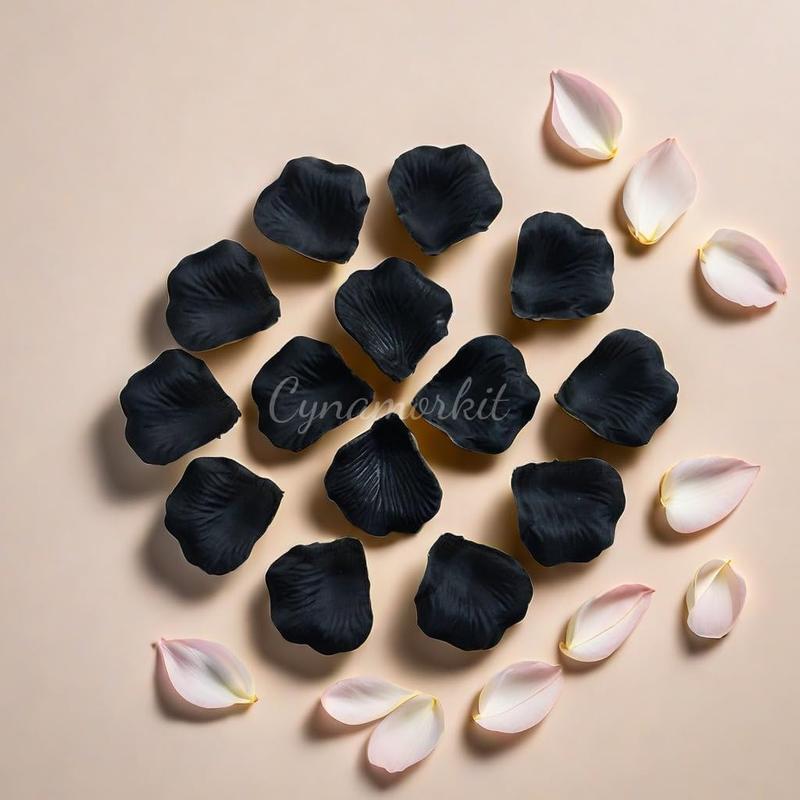 Black Rose Petals 1000 PCS Fake Rose Petals for Romantic Night,Hotel Decorations for Her,Black Party Decrationg, Valentine Decor, Artificial Rose Petals, Black Roses,Flower Petals (Black)