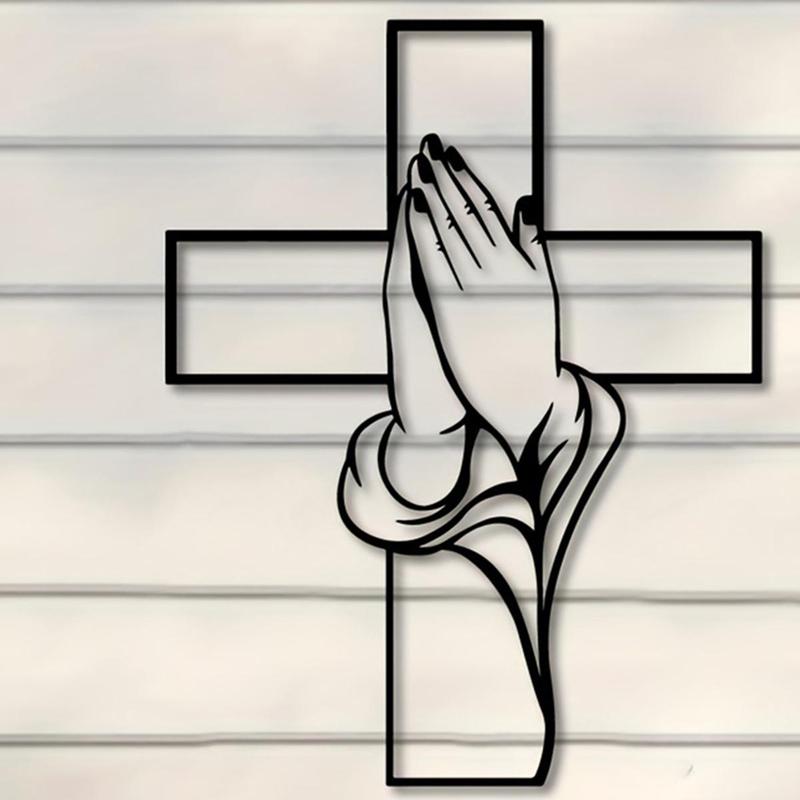 Cross & Hand Design Wall Decor, Modern Style Religious Wall Art, Wall Decor for Home Living Room Bedroom, Home Decor Ideas