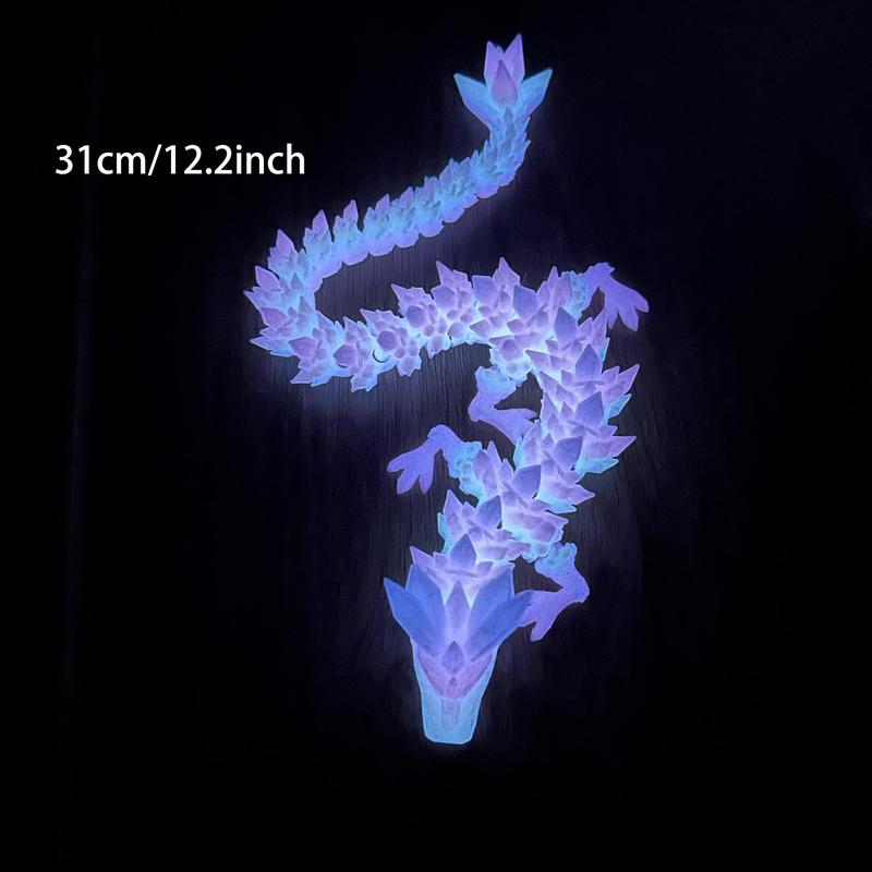 3D Printed Luminous Dragon Statue, 1 Count Creative Animal Themed Figurine, Desktop Decoration for Home Office