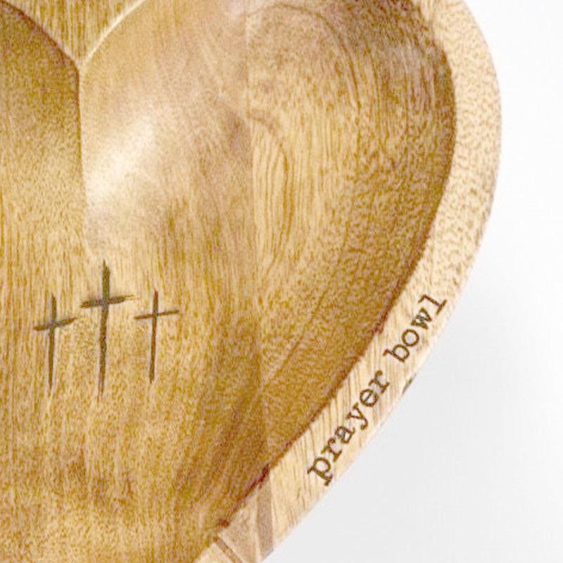 Wooden Heart Shaped Prayer Bowl, 1 Count Creative Wooden Heart Shaped Ornament, Home Decor for Living Room or Prayer Room, Collectible Pieces