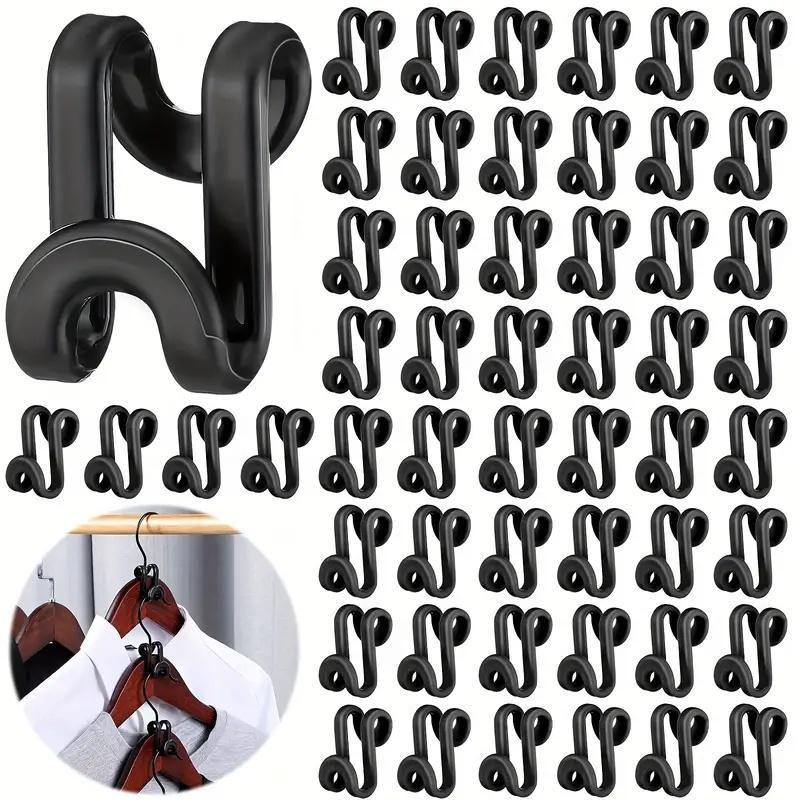 Clothes Hanger Connector Hooks, 50pcs Space Saving Cascading Connection Hooks for Organizer Closet, Home Organizers Supplies