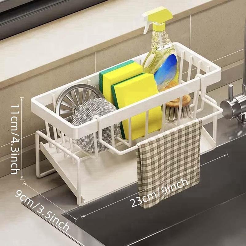 Kitchen Sink Storage Rack, Sink Caddy, Multifunctional Durable Cleaning Tool Storage Rack, Home Organizer for Kitchen & Bathroom