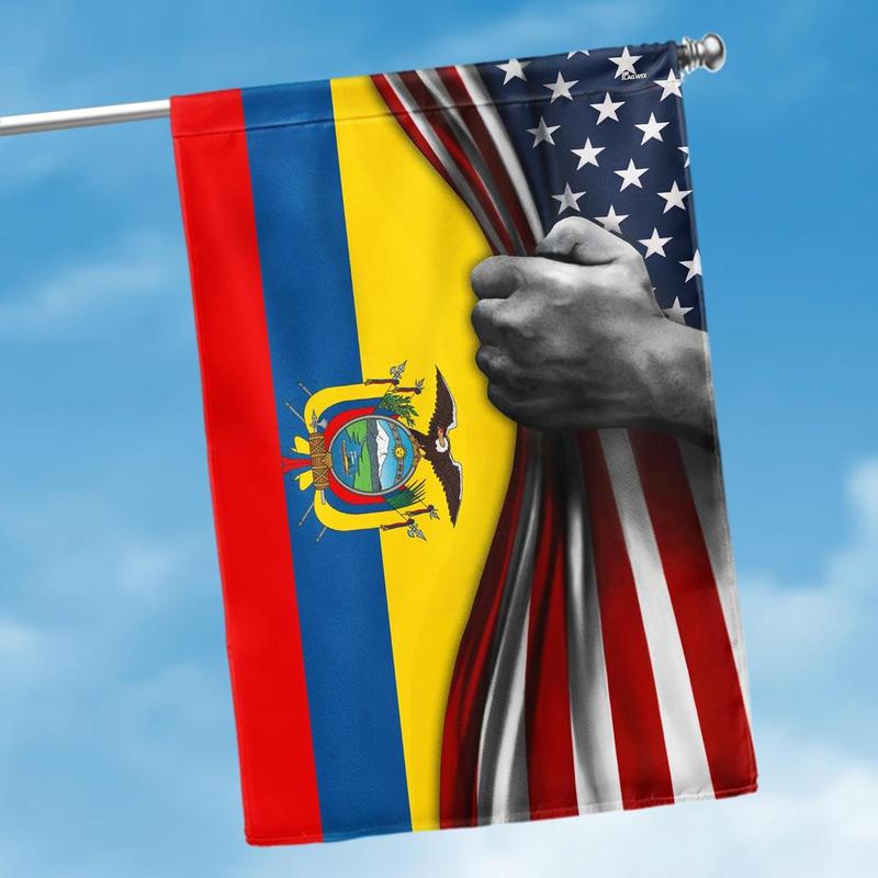 FLAGWIX Ecuador USA Flags - 4th of July, Independence Day Decorations For Home, Inside, Outside House Flag 30x40 - USA House Garden Flags Premium Polyester, Decorative Indoors Outdoor Flags Banner Lightweight