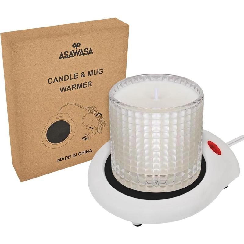 Candle Warmer for Large Jar, Coffee Mug Warmers, Safely Releases Scents without a Flame, Melt The Candle Quickly, Enjoy Your Warm Coffee Tea. Gifts for Festival Birthday Women Men Mom Dad