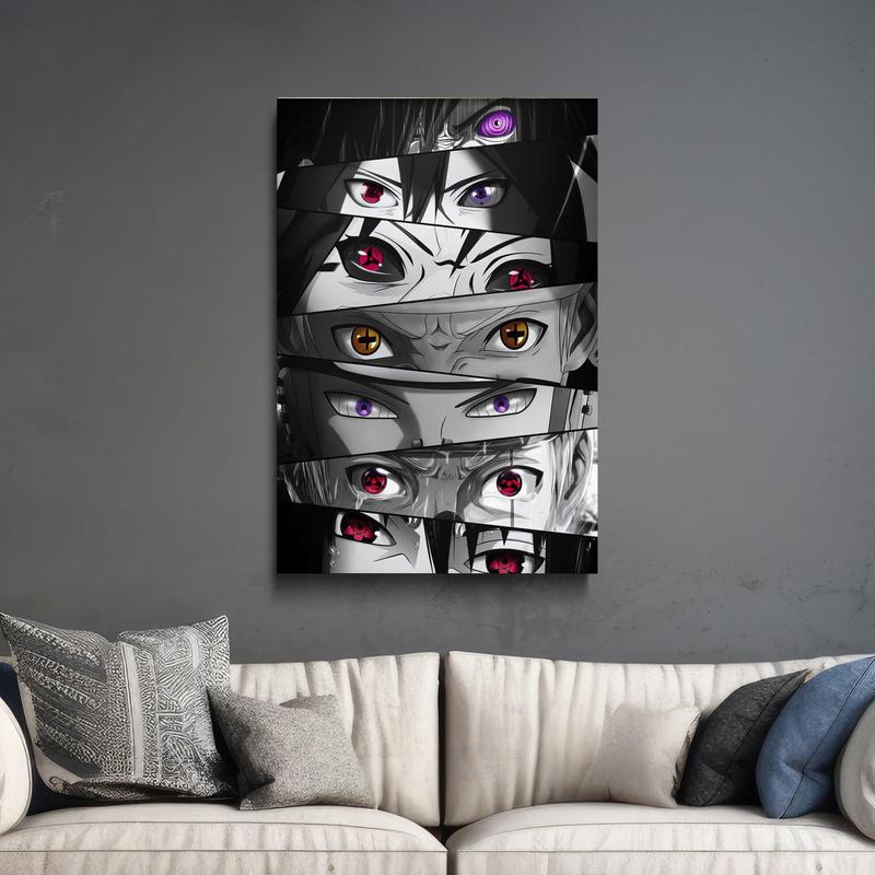 Naruto Poster Eyes Manga Art Anime Wall Print Minimalist Painting Art Naruto, Itachi, Kakashi Hatake Decor Photo Room Decoration