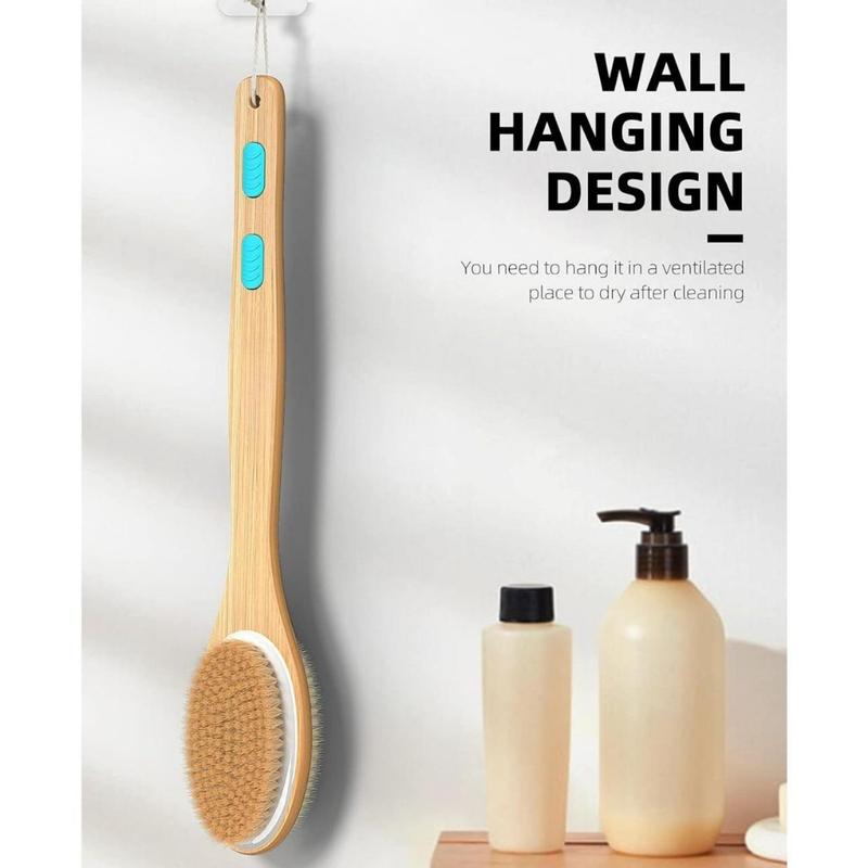 Shower Brush with Soft and Stiff Bristles, Bath Dual-Sided Long Handle Back Scrubber Body Exfoliator for Wet or Dry Brushing(Creative Life Pavilion) Accessories