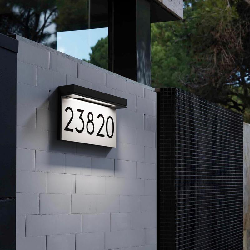 MOBECK House Numbers Solar Powered, Address Plaques for House, LED Illuminated Waterproof Outside Address Sign 3000 4500 6000K Cool Warm White, Neutral Light LED Decor Rechargeable Set