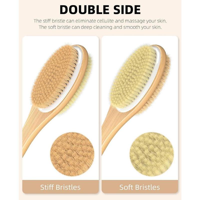 Shower Brush with Soft and Stiff Bristles, Bath Dual-Sided Long Handle Back Scrubber Body Exfoliator for Wet or Dry Brushing(Creative Life Pavilion) Accessories