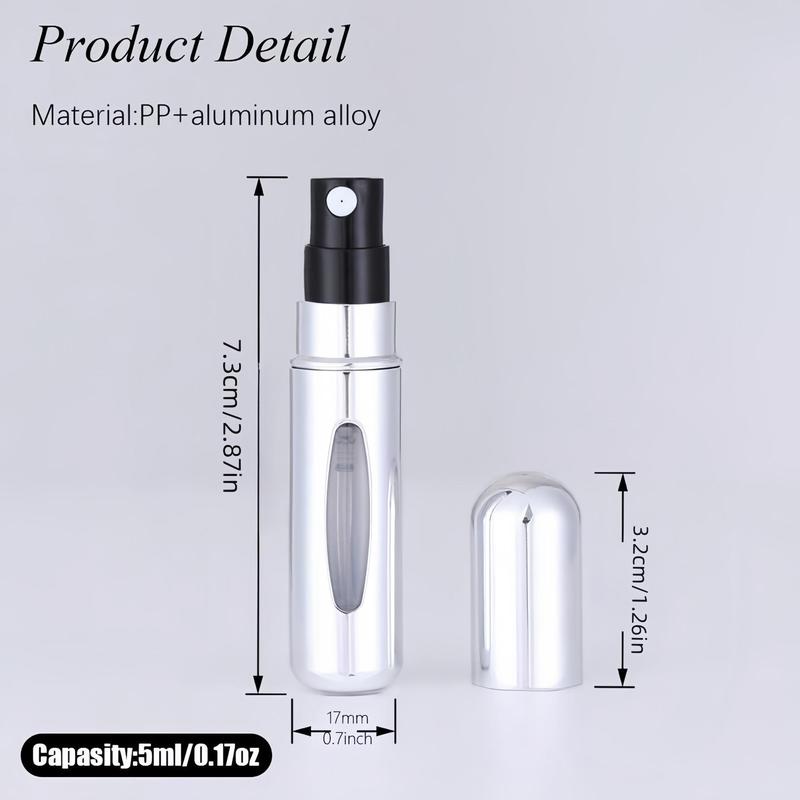 Perfume Refillable Bottle, 5 Counts Portable Mini Refillable Perfume Bottle, Perfume Atomizer Bottle, Perfume Dispenser Bottle for Women & Girls