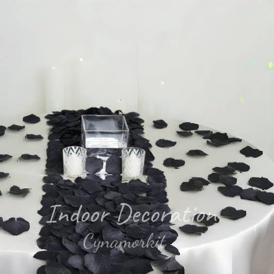 Black Rose Petals 1000 PCS Fake Rose Petals for Romantic Night,Hotel Decorations for Her,Black Party Decrationg, Valentine Decor, Artificial Rose Petals, Black Roses,Flower Petals (Black)