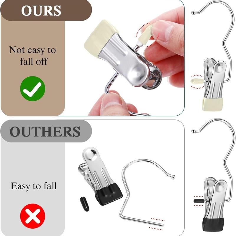 S Shaped Hook, 20pcs Multifunctional Stainless Steel Hanger Clip, Space Saving Hanger for Jeans, Hats, Towels, Home Organizer