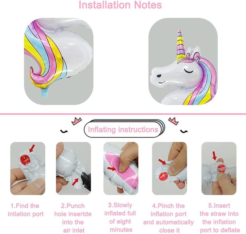 Unicorn Balloons Unicorn Birthday Party Decorations for Girls Foil Balloons Set Macaron and Rainbow Balloon Wedding  Shower Party Supplies (4)