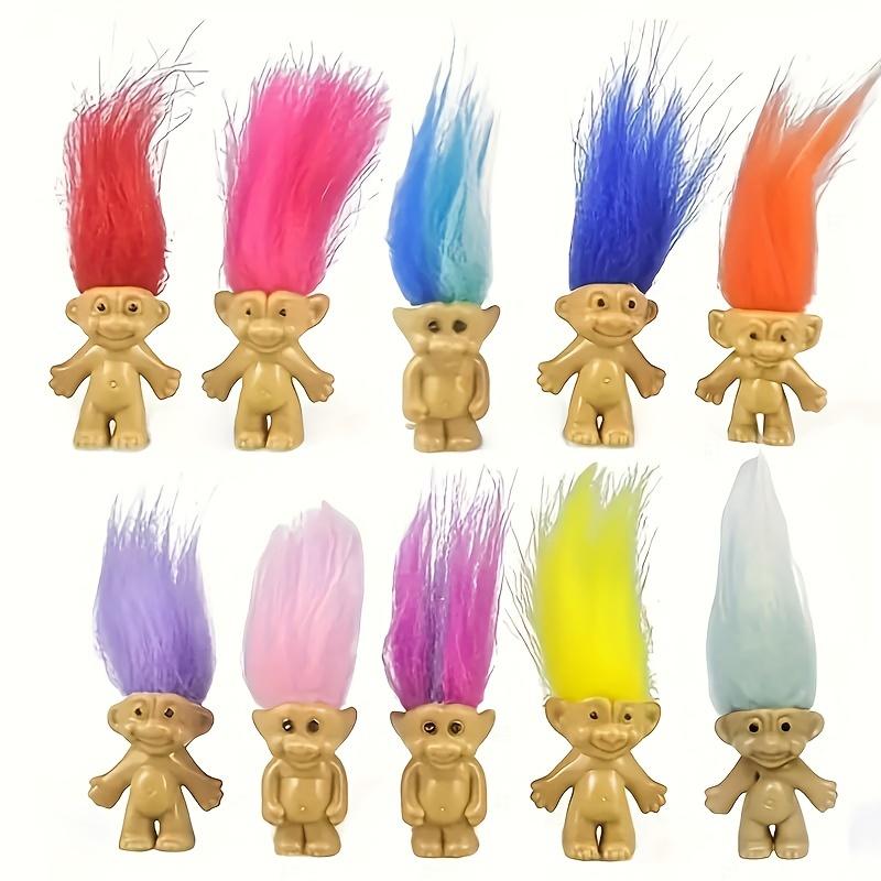 10 20pcs Mini Troll Dolls, Vintage Trolls Lucky Doll Action Figures, Cake Toppers Chromatic Adorable Cute Little Guys Collection, School Project, Arts Crafts, Halloween Christmas Gift