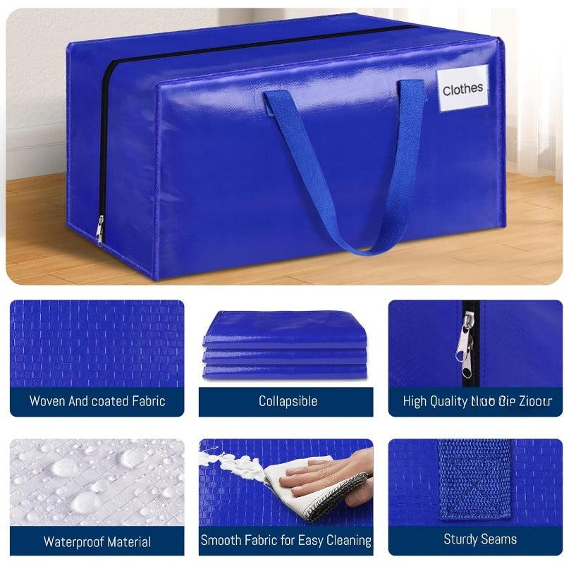 Moving Bags, Heavy Duty Moving Supplies & Storage Bags, Extra Large Packing Bags, Boxes with Tag Pockets, Collapsible Fold Flat Storage, Alternative to Box and Bin, 88 93L