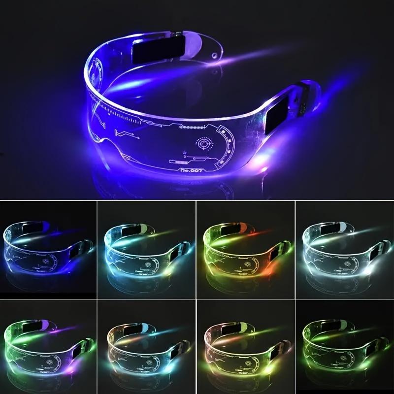 LED Light Up Glasses, 1 Count Creative Full Face Shield, Party Decoration Supplies for Night Out, Music Bar, KTV, Birthday Party