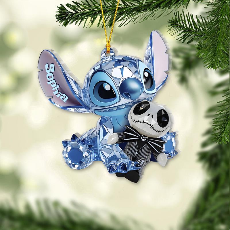 Stitch Hug JK - Personalized Ohana Ornament