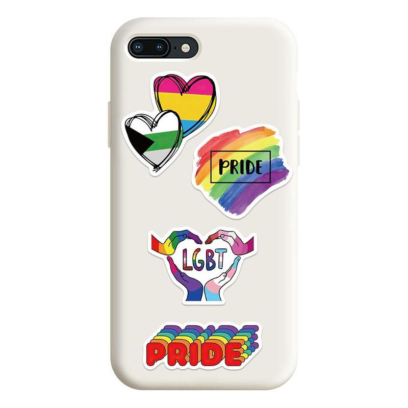 LGBTQ+ Themed Sticker, 50pcs set Colorful Decorative Cartoon Sticker, DIY Decals for Water Bottle, Laptop, Phone Case, Scrapbooking, Journal Making