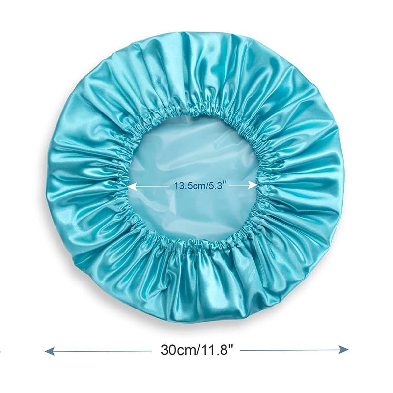 Solid Color Reusable Shower Cap, 4 Counts set Waterproof Elastic Bathing Hat, Hair Cap for Women, Bathroom Supplies