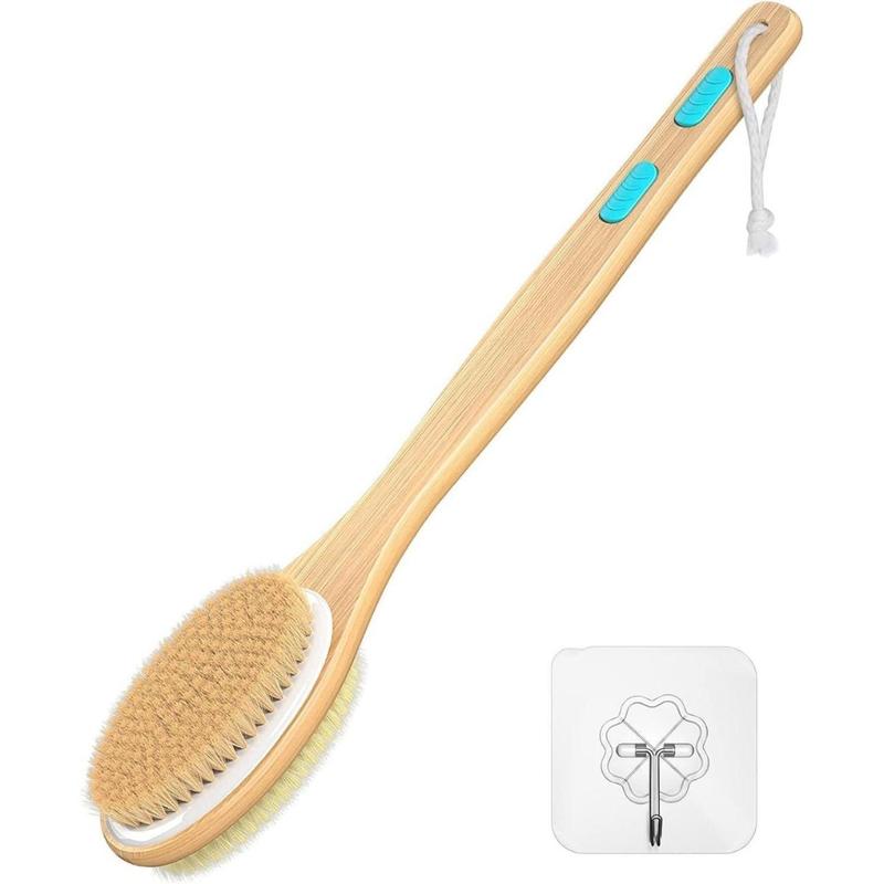 Shower Brush with Soft and Stiff Bristles, Bath Dual-Sided Long Handle Back Scrubber Body Exfoliator for Wet or Dry Brushing(Creative Life Pavilion) Accessories