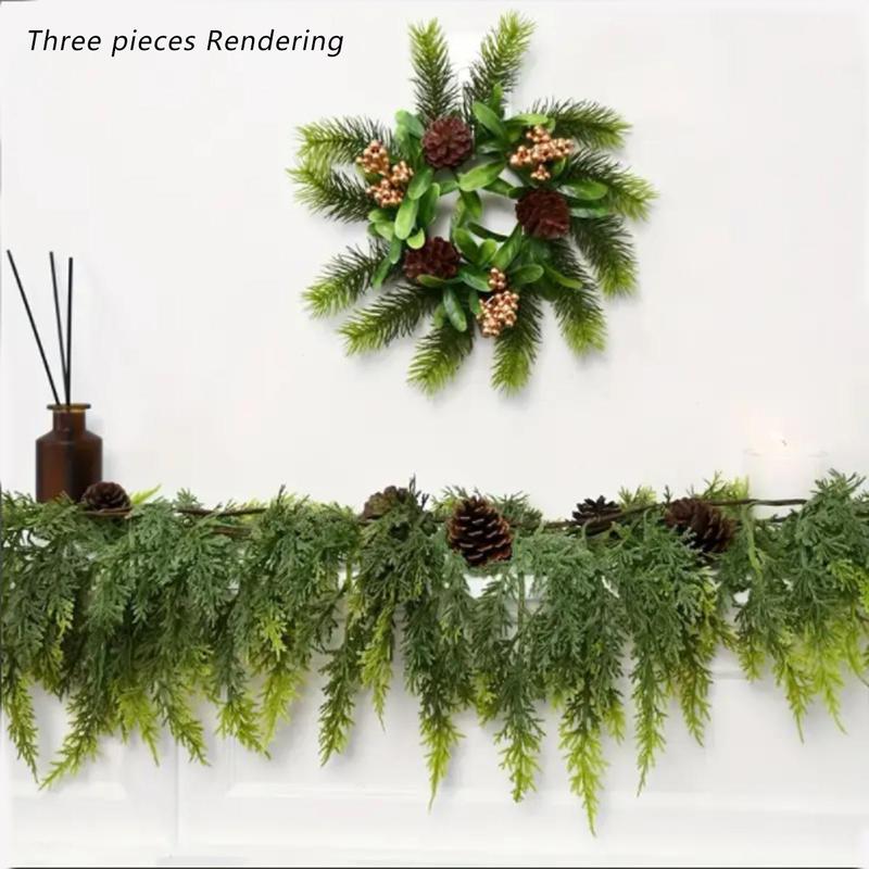 Lush Artificial Cedar Garland 72\- Great for Christmas and Holiday decorations, Vibrant Holiday Decor Decorative Fruit