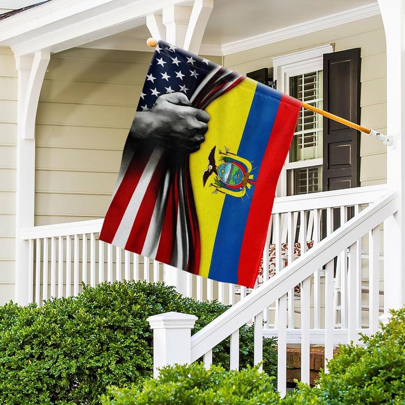 FLAGWIX Ecuador USA Flags - 4th of July, Independence Day Decorations For Home, Inside, Outside House Flag 30x40 - USA House Garden Flags Premium Polyester, Decorative Indoors Outdoor Flags Banner Lightweight