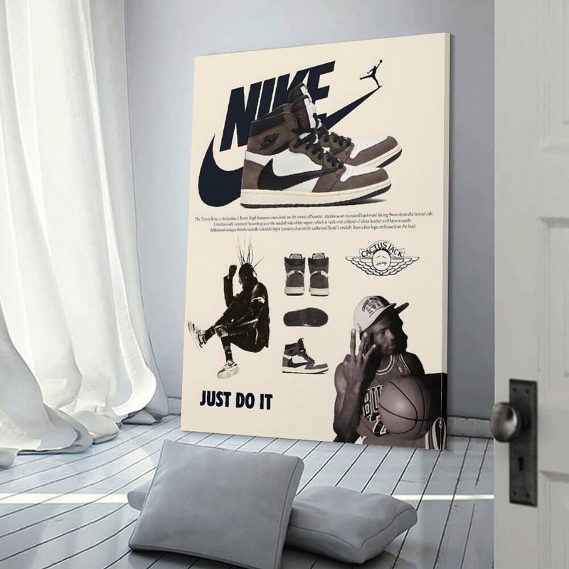 Hypebeast Sneaker Poster Hypebeast Shoes Poster for Boys Guys Men Room - AJ-Travis Scott - Wall Art Poster Shoes Painting