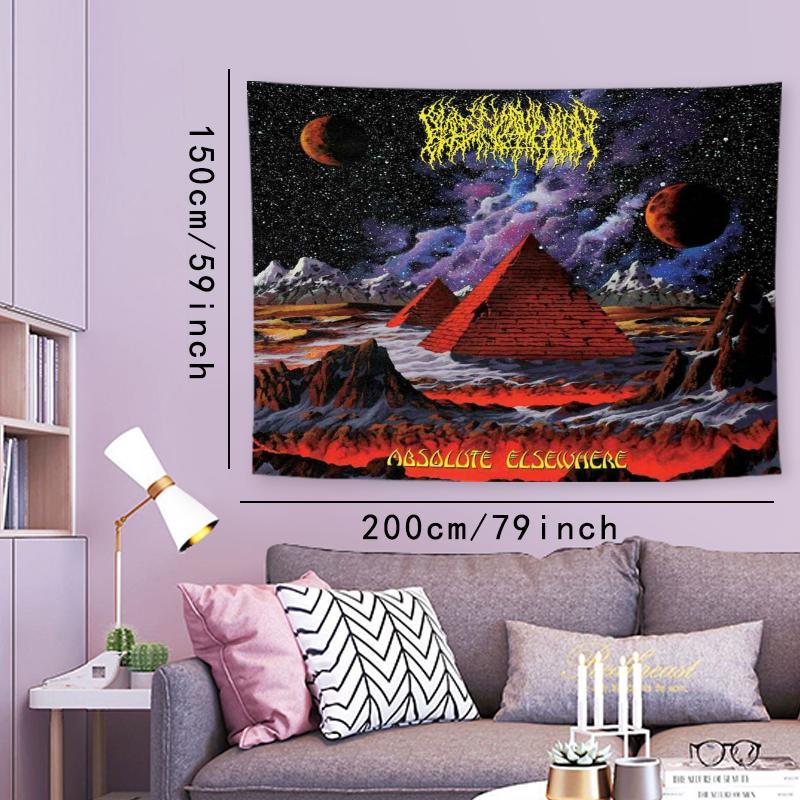 Pyramid Cosmic Adventure Pattern Tapestry, Aesthetic Wall Hanging Decor, Hanging Tapestry for Bedroom Home Office Decor, Home Decor