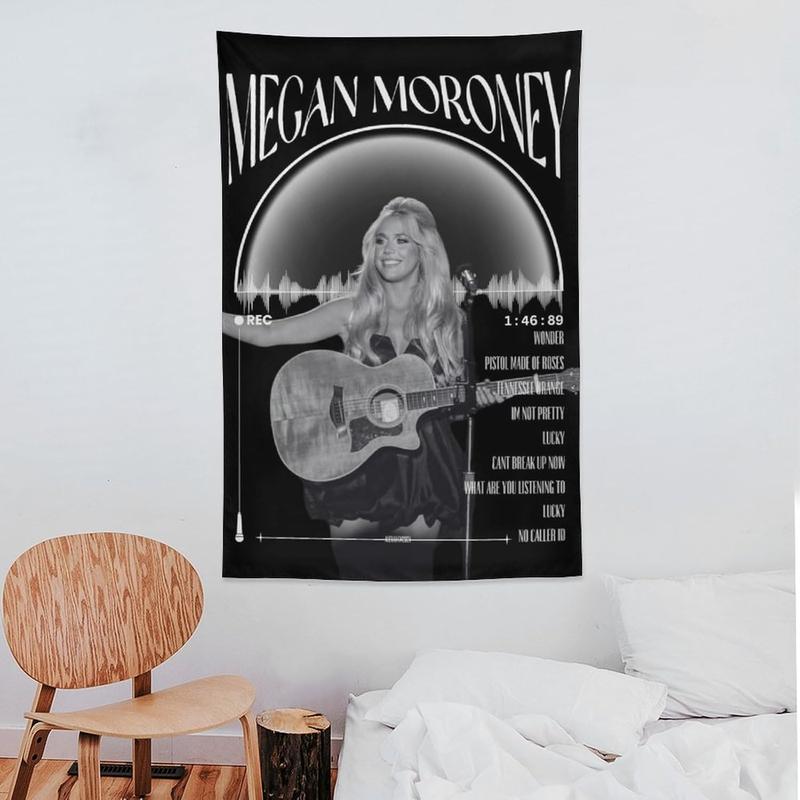 Megan Music Moroney Tapestry - Wall Art for Bedroom, College Dorm, and Home Decor - Decorative Hanging Banner Flag Poster