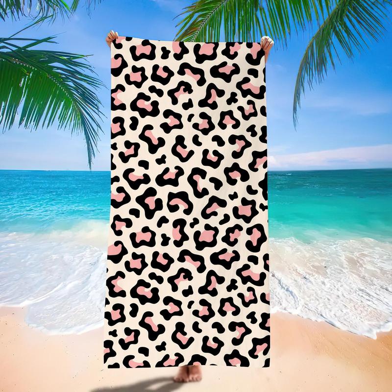 Leopard Print Beach Towel, Beach Blanket, Mat, Soft Absorbent Swimming Towel, Lightweight Quick-drying Towel for Swimming Beach Vacation Camping, Beach Trip, Travel Essentials, Vacation Sets, Swimsuit for Women 2024, Gifts