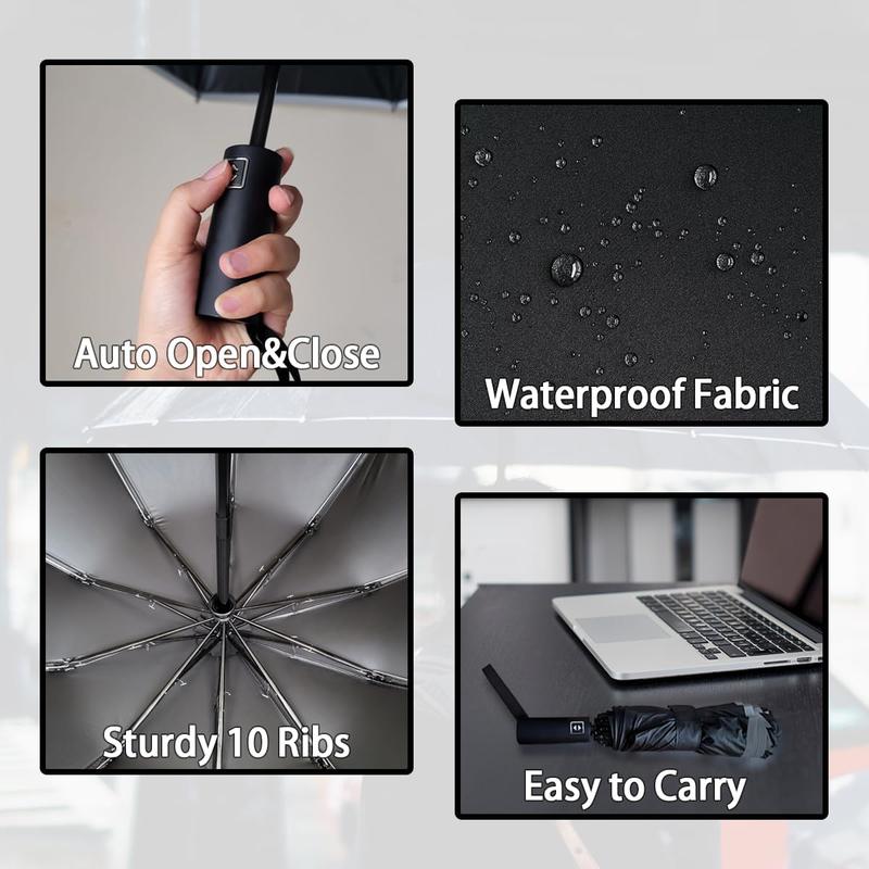 Automatic Travel Umbrella Windproof Lightweight Strong Compact UV Protection Rain Umbrellas Collapsible Backpack Umbrella Suit For Adult