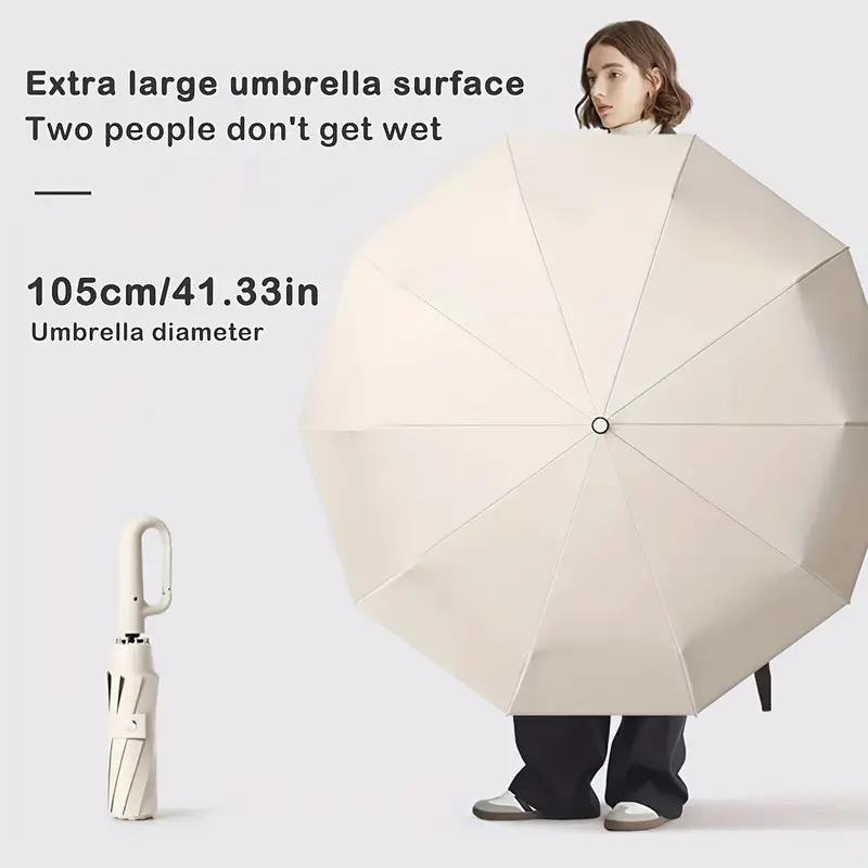 Portable Automatic Umbrella, 1 Count Compact Folding Umbrella with Buckle,  Outdoor Umbrella, Durable Umbrella for Men & Women Outdoor Activities