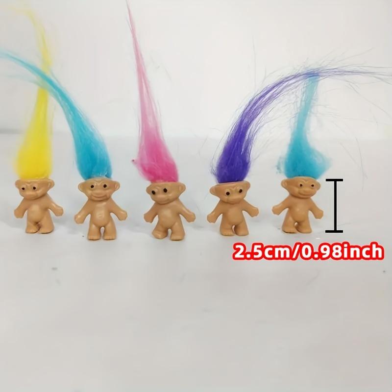 10 20pcs Mini Troll Dolls, Vintage Trolls Lucky Doll Action Figures, Cake Toppers Chromatic Adorable Cute Little Guys Collection, School Project, Arts Crafts, Halloween Christmas Gift