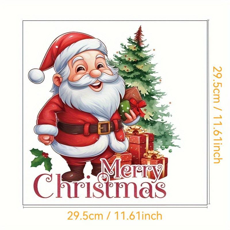 Santa Claus Pattern Toilet Sticker, 5 Counts Merry Christmas Self-adhesive Sticker, Versatile for Toilet, Bathroom, Fridge & Window, Perfect for Holiday Home Aesthetics