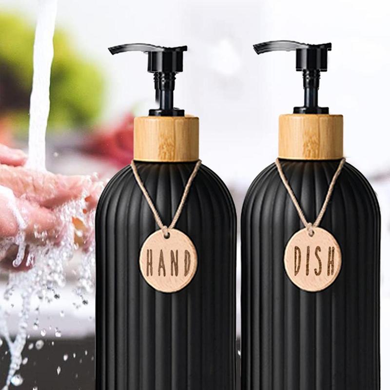 2pcs set Wavy Design Empty Refillable Bottle & Silicone Tray, Bathroom Lotion Storage Bottle, Portable Press Type Shampoo Dispenser Bottle, Home Supplies