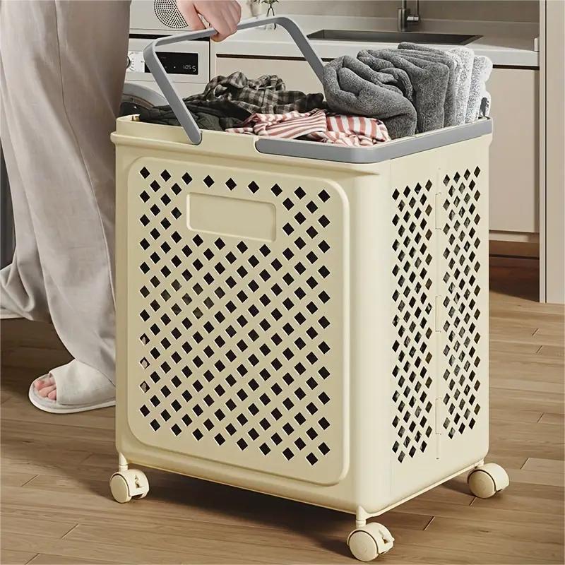 Foldable Laundry Basket, 1 Count Large Capacity Storage Basket with Handle for Clothes Toy Doll Books Sundries, Home Organizer for Bathroom Laundry Room