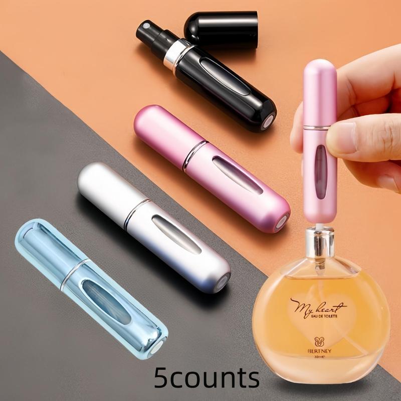 Perfume Refillable Bottle, 5 Counts Portable Mini Refillable Perfume Bottle, Perfume Atomizer Bottle, Perfume Dispenser Bottle for Women & Girls