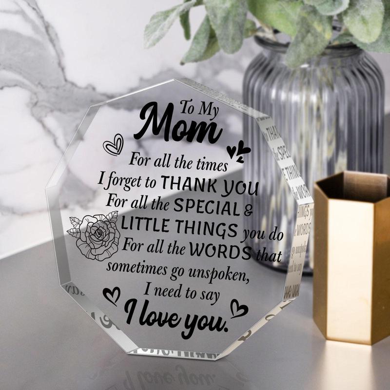 Acrylic Ornament, Transparent Acrylic Plaque, Mom Gift, Birthday Gift for Mom, Commemorative Decorations, Home Decor, Gift for Mom