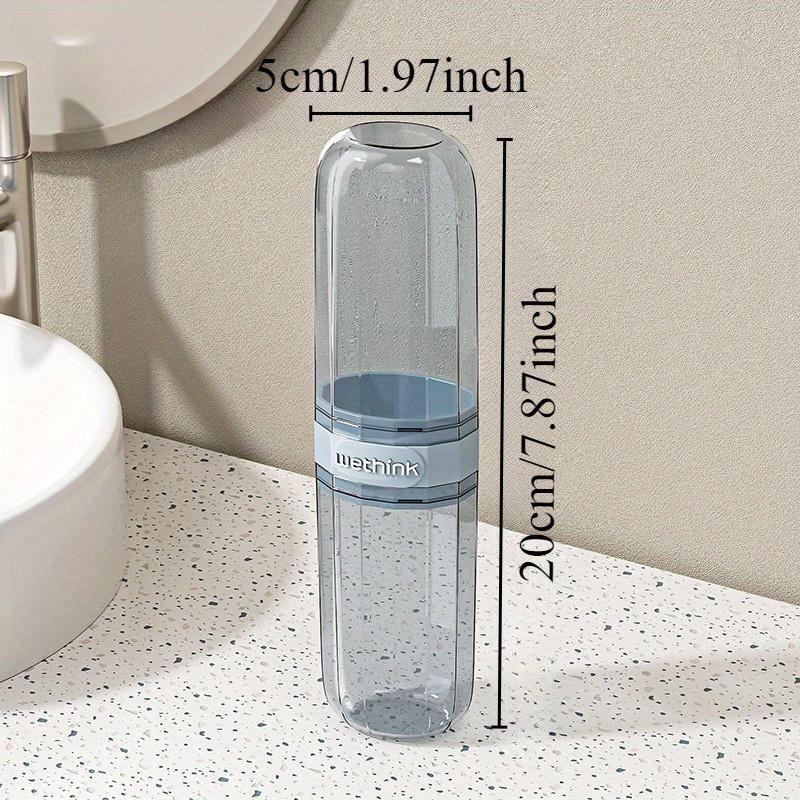 Portable Travel-sized Mouthwash Cup, Transparent Toothbrush Storage Box, Travel Essential, Bathroom Mouthwash Bottle, Home Organizer