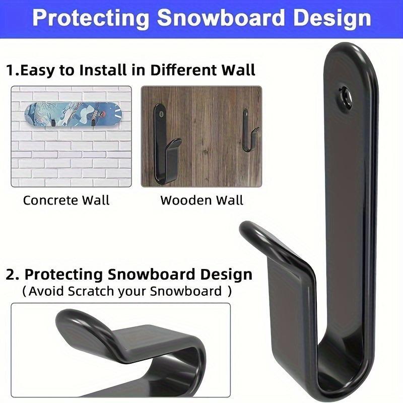 Wall Mounted Snowboard Bracket, 2 Counts set Surfboard Skateboard Hanging Rack, Indoor Horizontal Display Clip, Home Organizer