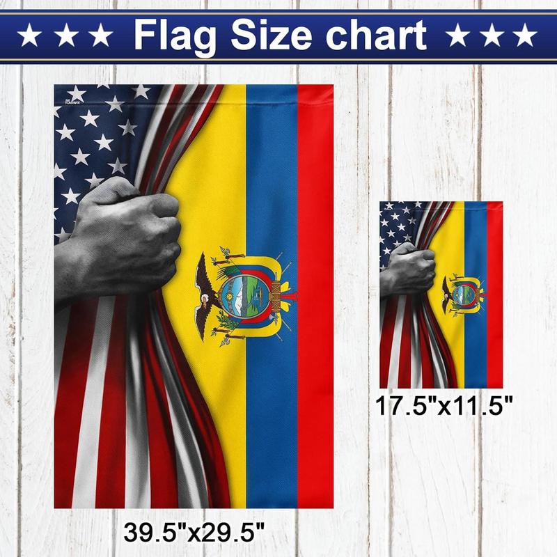 FLAGWIX Ecuador USA Flags - 4th of July, Independence Day Decorations For Home, Inside, Outside House Flag 30x40 - USA House Garden Flags Premium Polyester, Decorative Indoors Outdoor Flags Banner Lightweight