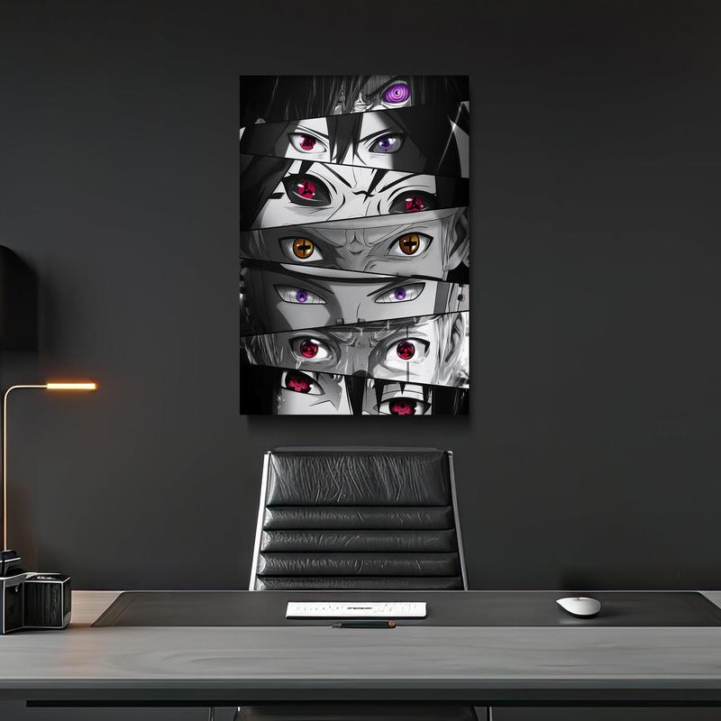 Naruto Poster Eyes Manga Art Anime Wall Print Minimalist Painting Art Naruto, Itachi, Kakashi Hatake Decor Photo Room Decoration